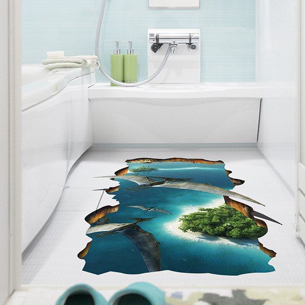 

Removable 3D Pterosaurs Animal World Bedroom Kindergarten Decoration Floor Sticker, Colormix