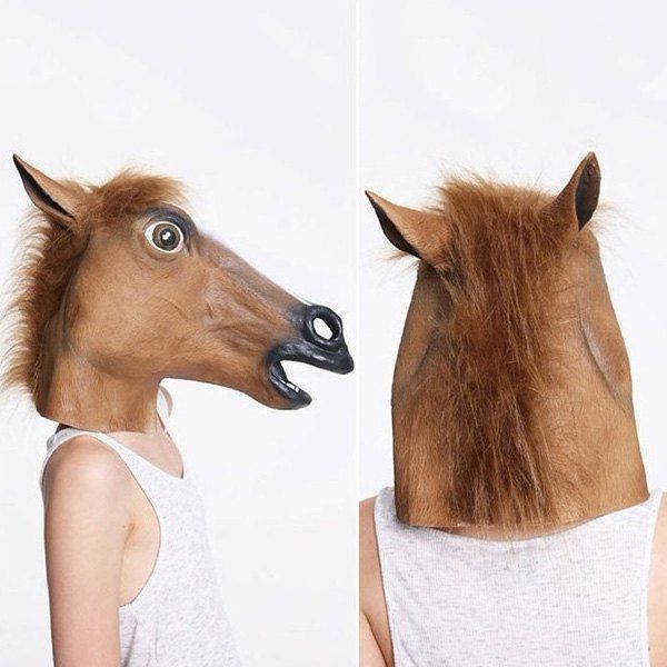 Creative Horse Head Mask Halloween Cosplay Prop - BROWN 
