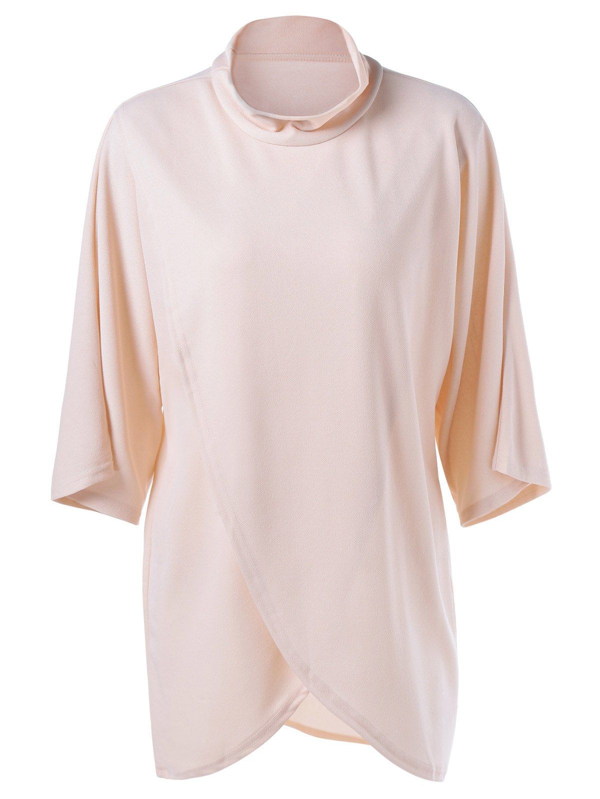 

Asymmetrical Loose-Fitting Dress, Apricot