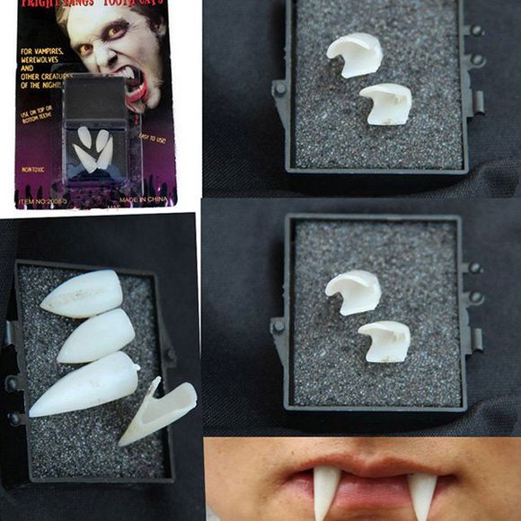Halloween Party Vampire Denture 4PCS Dents de décoration Prop - Blanc 