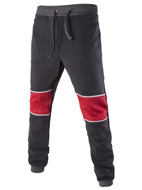 Pantalon à lacets Color Block Spliced ​​design Jogger - gris foncé M
