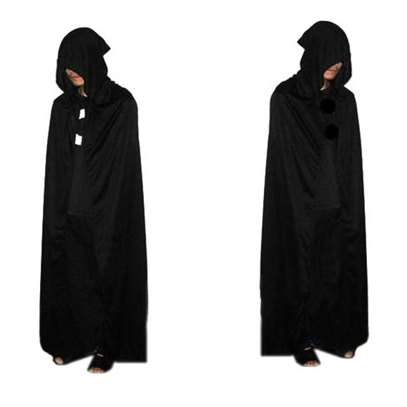 Costume Cape à Capuche Diable Soirée D'Halloween Cospaly - Noir 