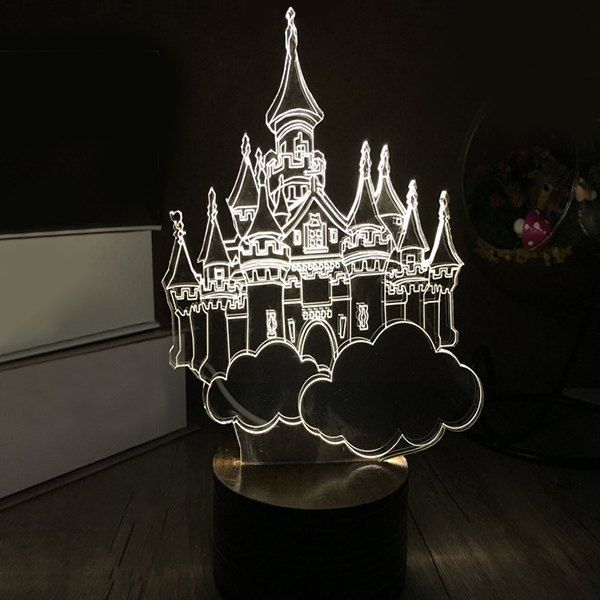 

3D LED City of Sky Wooden Sleeping Night Light, White