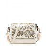 Flower Pattern Magnetic Closure Sequins Crossbody Bag - OFF WHITE 