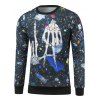 Squelette Imprimer Crew Neck Sweatshirt Galaxy - Noir S