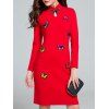Manches papillon brodé long qipao robe - Rouge ONE SIZE