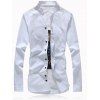 Tournez-Down Button Collar Solid Color Plus Size Shirt - Blanc M