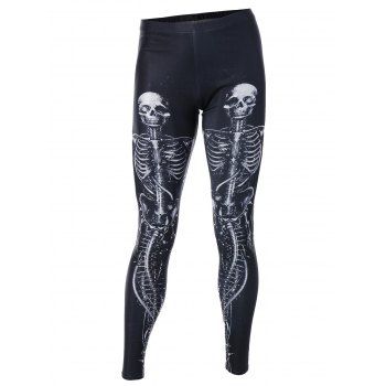 [41% OFF] 2023 Skeleton Print Halloween Leggings In BLACK | DressLily