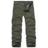 Pantalon de cargo à jambe droite à poches multiples Zip Fly - Vert Armée 31