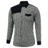 Color Block Plaid Pocket Spliced ​​col rabattu Fleece Shirt - Carré L