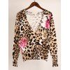 Floral Vintage Leopard Cardigan - Kaki ONE SIZE
