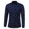 Fireworks Print Pocket col rabattu Fleece Shirt - Bleu 2XL