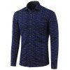 Polka Dot et Linellae Imprimer Turn-Down Collar Fleece Shirt - Cadetblue L