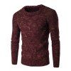 Crew Neck Long Sleeve Colorful Kink Design Sweater - WINE RED M