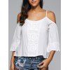 Cami Cut Out Crochet Insert Blouse - Blanc ONE SIZE