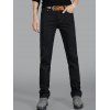 Casual style Zipper Fly Jambe droite Pantalons - Noir 28