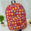 Emoji Printed Nylon Backpack - Rouge 