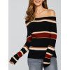 À rayures Off The Shoulder Jumper - multicolore S