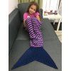 Confortable Blanket Impression design Crochet Knitting Mermaid Pour Kid - Bleu Violet M
