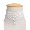 Faux Pearl Lace Floral Choker Necklace - WHITE 