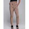 Pantalon Moulant Ceinturé à Taille Haute Pieds Etroits - Kaki M