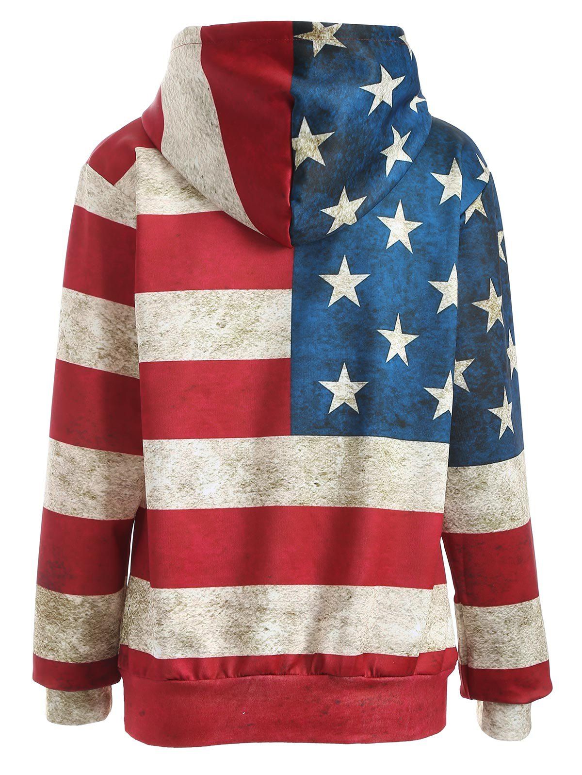 2018 American Flag Print Pullover Hoodie BLUE/RED M In Sweatshirts ...