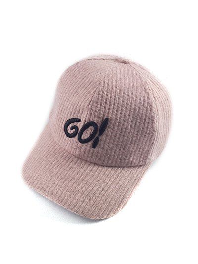 

Autumn GO Embroidery Corduroy Baseball Hat, Pink