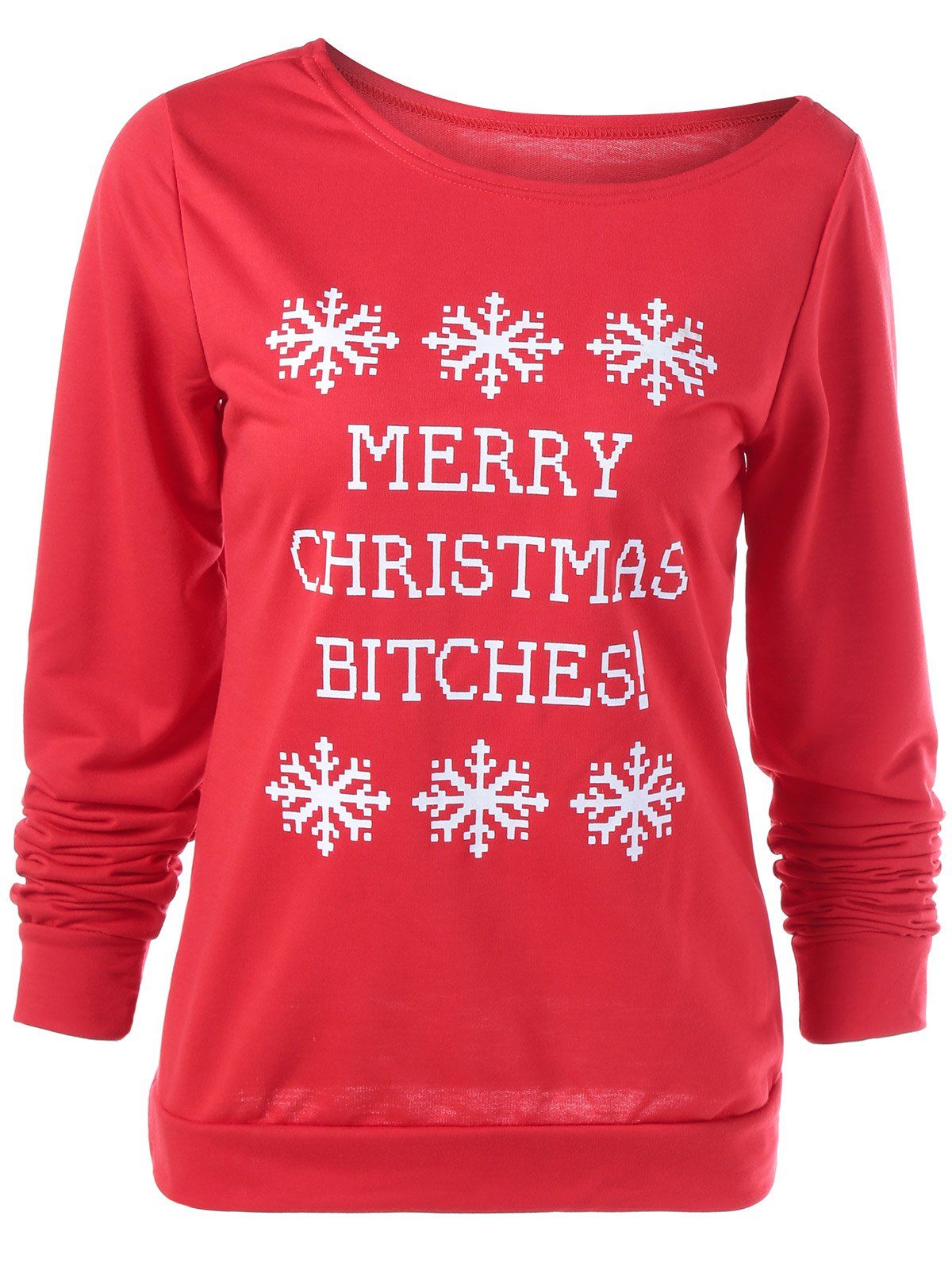 Merry Christmas Bitches Graphic Sweatshirt - RED XL