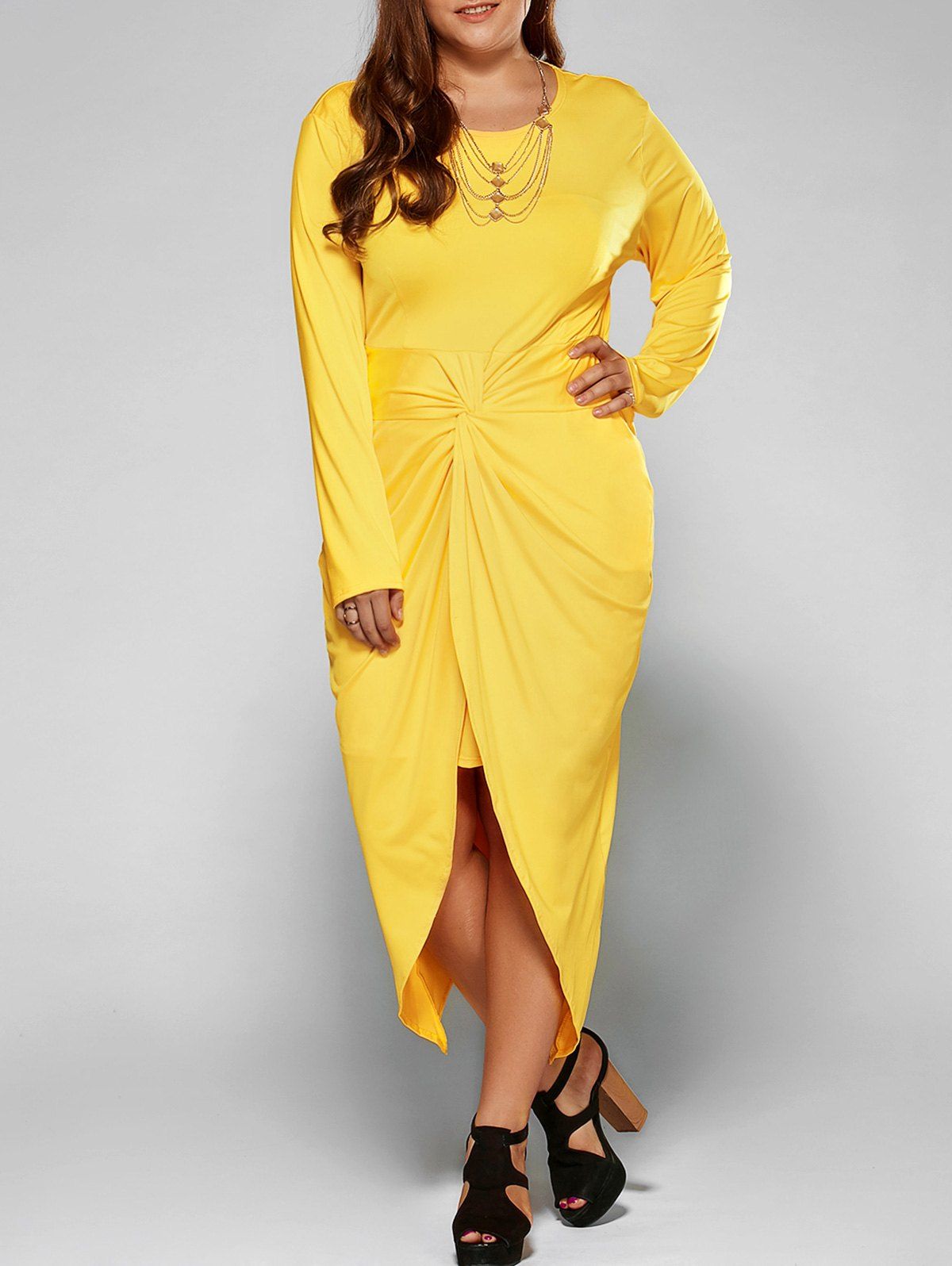 желтое платье тюльпан