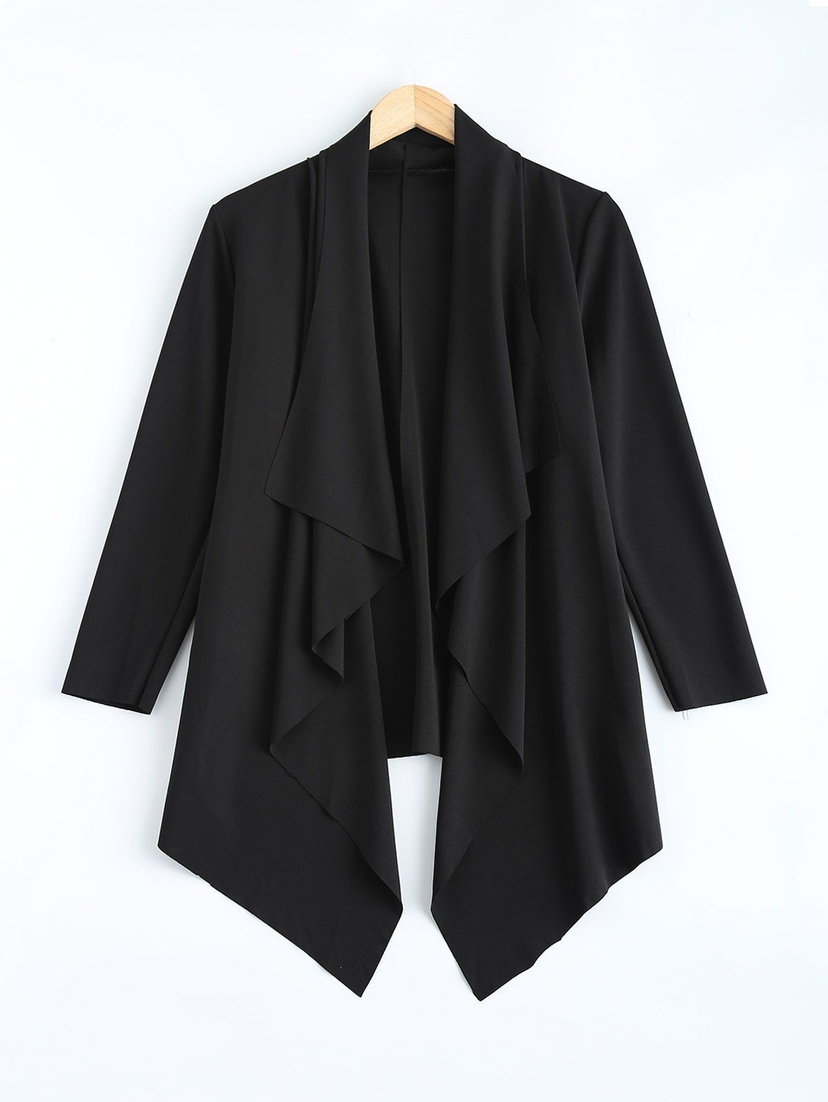 

Asymmetric Drape Outerwear, Black