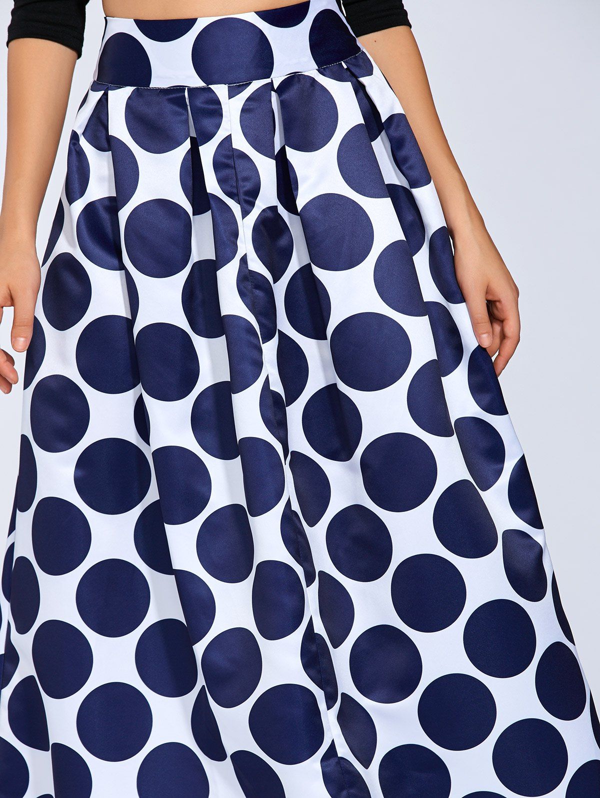 2018 High Waist Polka Dot Maxi Skirt PURPLISH BLUE S In Skirts Online ...