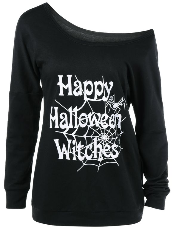 Collier Skew Halloween heureux sorcières T-shirt - Noir S