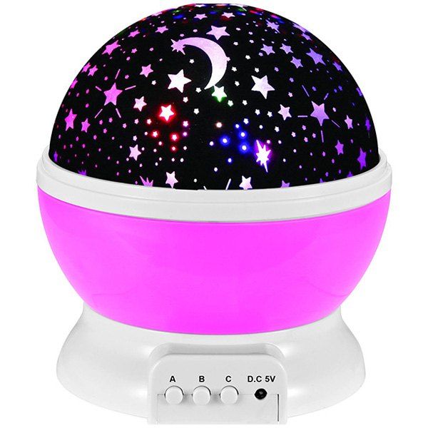 

Colorful Babysbreath Sky Autorotation LED Night Light, Pink