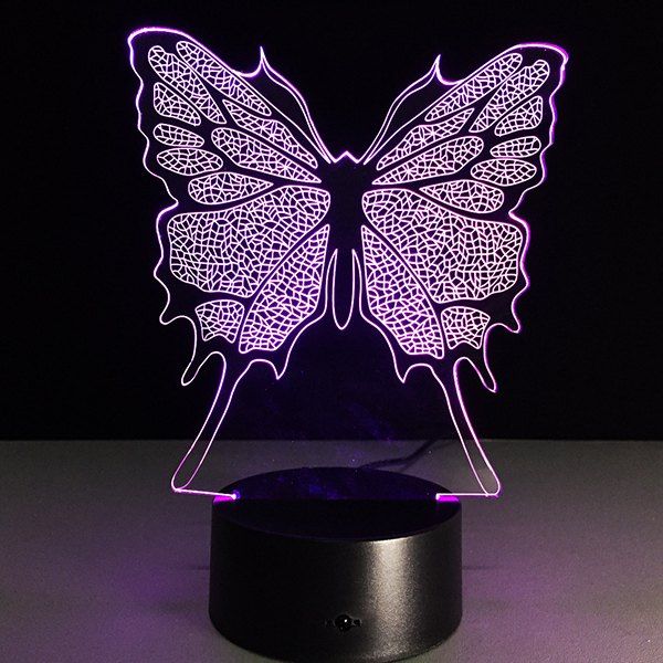 

Festival 3D Butterfly Shape Touch Colorful Night Light, Transparent