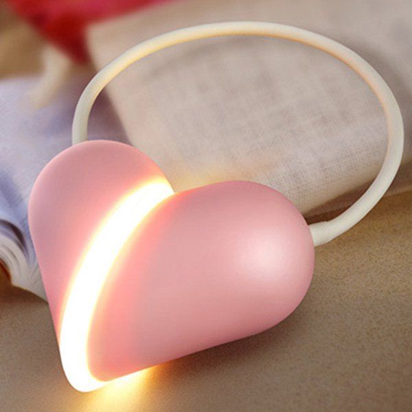 

USB Charging LED Adjustable Eye Protection Heart Night Light, Pink