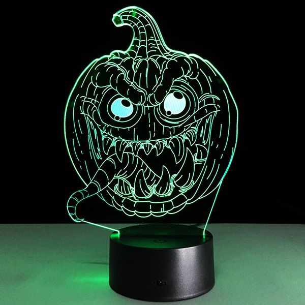 

Halloween Festival 3D Funny Pumpkin Shape Touch Colorful Night Light, Transparent