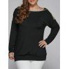 Plus Size Top Long Sleeve Blouse - BLACK 4XL