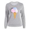 Pompon Ice-Cream Print Sweatshirt - Gris S