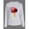 Pompon Ice-Cream Print Sweatshirt - Blanc L