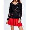 Cutout Sweater et jupe taille haute Set - Rouge L