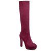 Talon Chunky Platform Suede Cuissardes haut - Rouge vineux 39