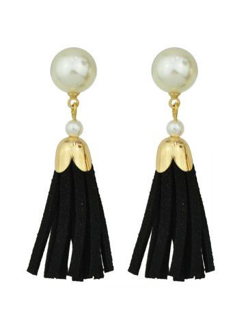 2018 Faux Black Pearl Earrings Online Best Faux Leather Pearl Tel Earrings