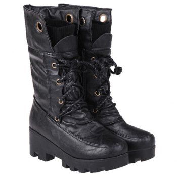 mid calf boots with chunky heel