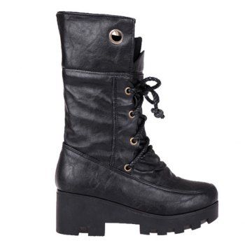 mid calf boots with chunky heel