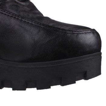 mid calf boots with chunky heel