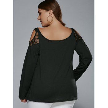 2019 plus size cold shoulder patchwork t shirt 2019 plus size cold shoulder patchwork t shirt