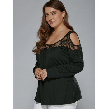 2019 plus size cold shoulder patchwork t shirt 2019 plus size cold shoulder patchwork t shirt