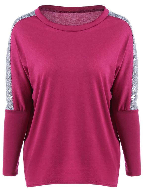 T-shirt à manches longues en jewel - Rouge Rose XL