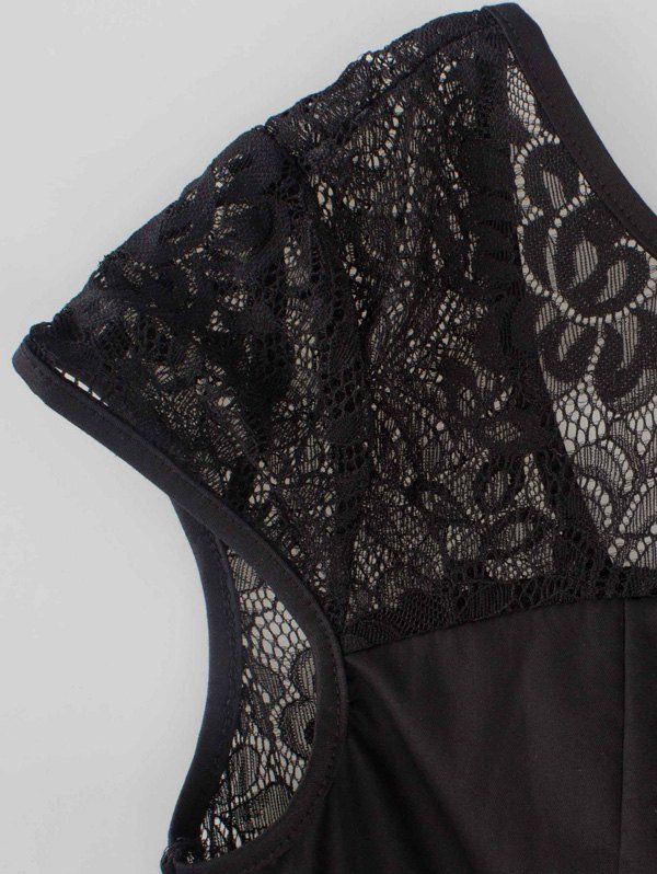 2018 Swing Lace Back-V Hidden Zip Dress BLACK XL In Little Black ...