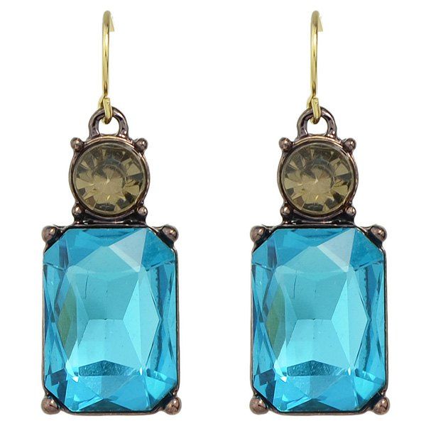 

Rhinestone Perfume Bottle Earrings, Ice blue